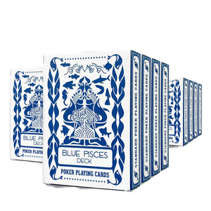 Blue Pisces Poker Playing Card Faces