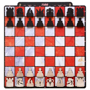 Galliard Games Wall Chess with Black Chessmen (Red Stone)