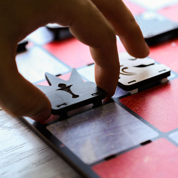 Galliard Games Wall Chess with Black Chessmen (Red Stone)