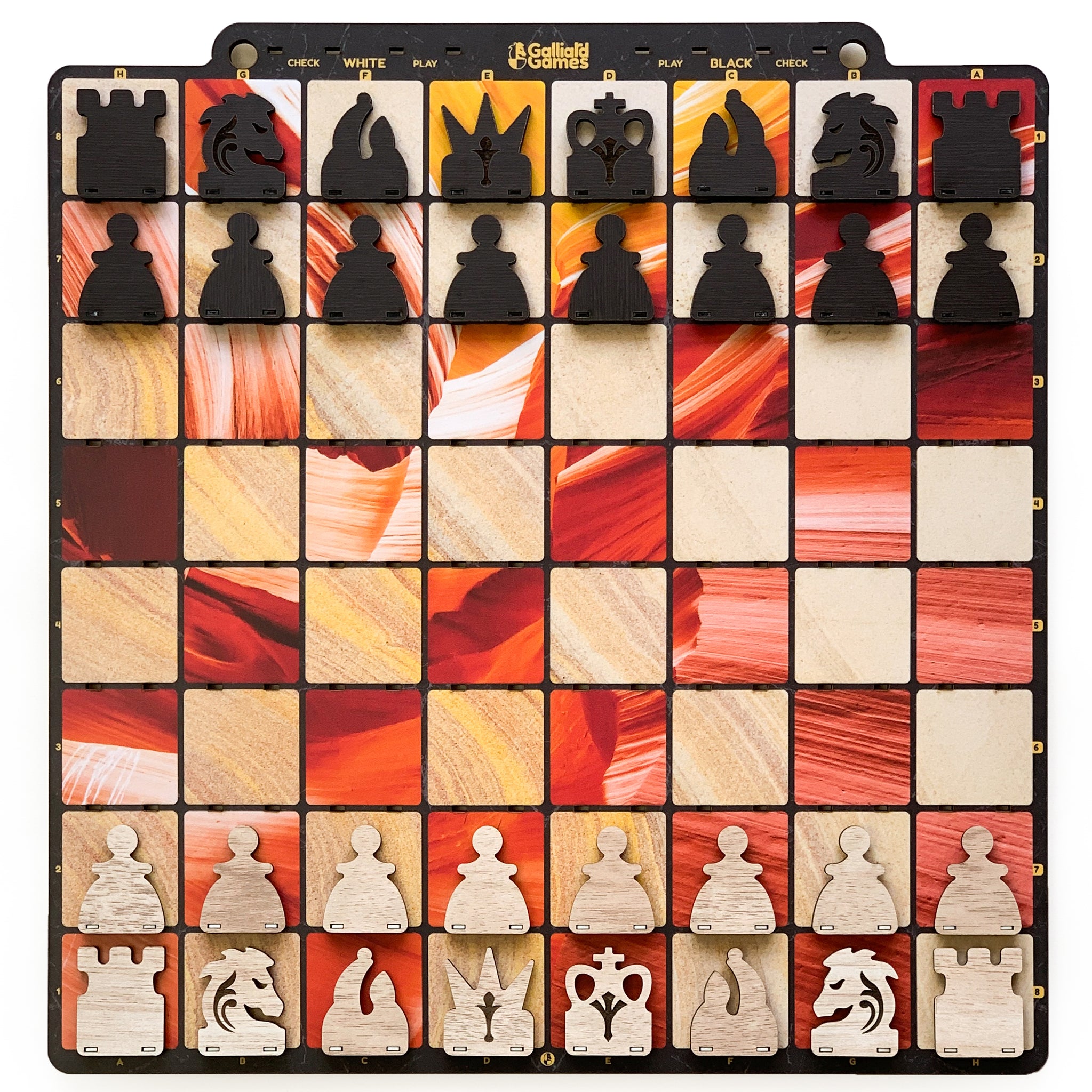 Galliard Games Wall Chess with Black Chessmen (Ruby Dunes)