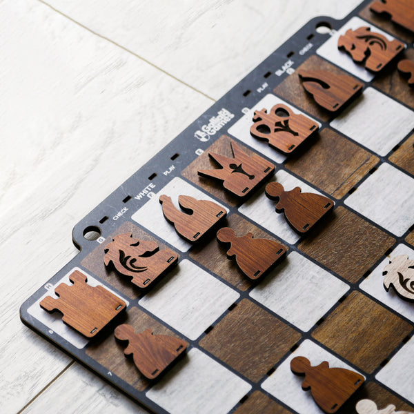 Galliard Games Wall Chess with Red Chessmen (Cedar Brown)