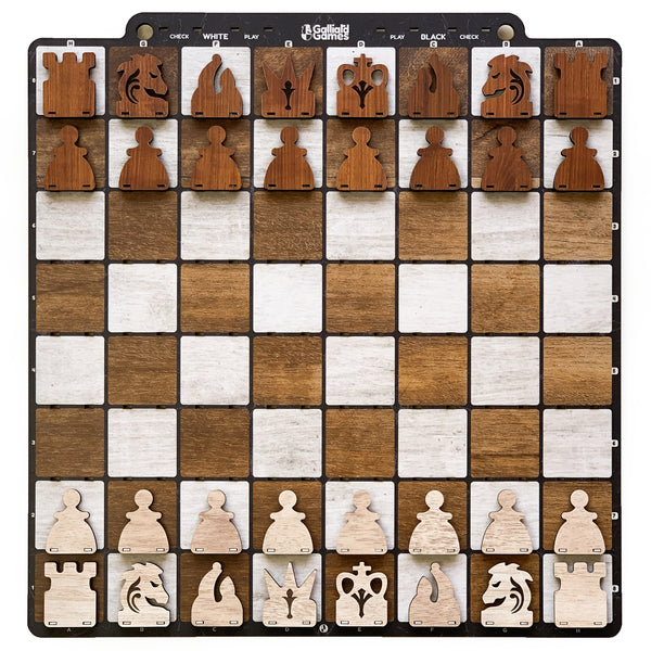 Galliard Games Wall Chess with Red Chessmen (Cedar Brown)