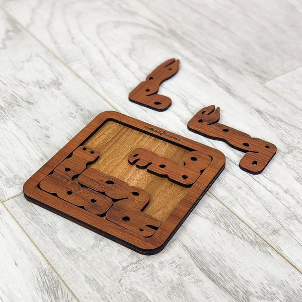 Galliard Games Wooden Shape Fit Puzzle, Worms Fit